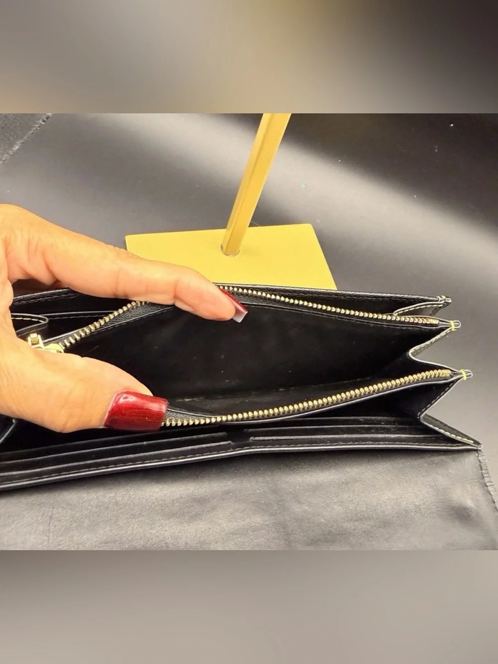 Vintage Louis Vuitton Suhali Black Leather Long Wallet Gold Hardware | COA